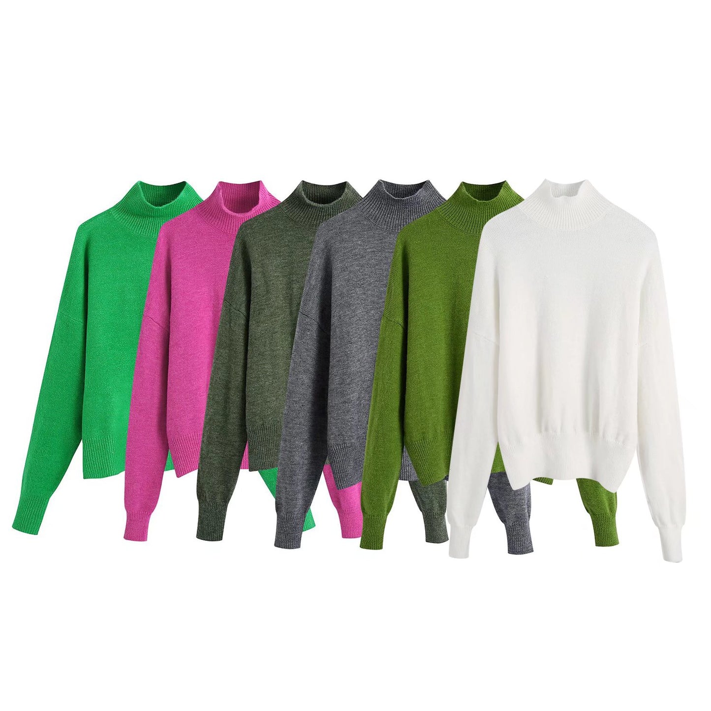 Women Fashion Solid Knit Sweater Top