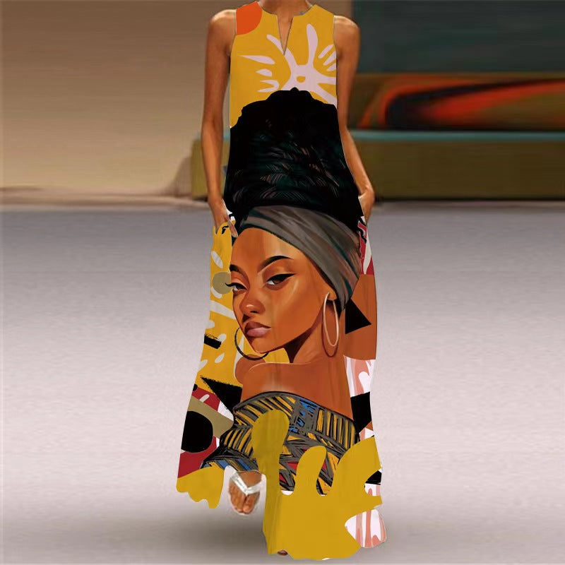 New Summer Women's Sleeveless Long Dress