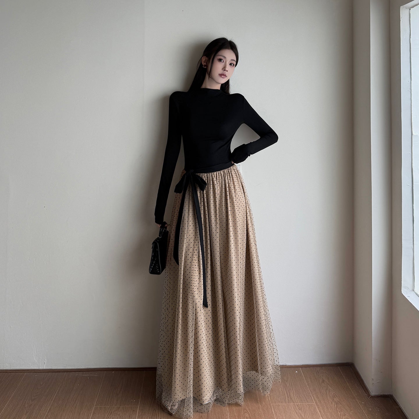 Wave Point French Pure Desire Style Elegant Large A-list Dress