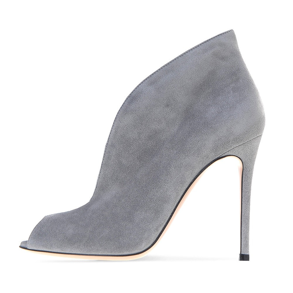 European and American Women's Open Toed Fish Mouth Ankle Boots
