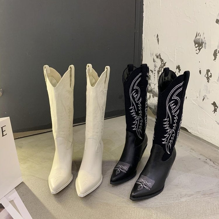 Fashion Embossed Microfiber Leather Women Boots