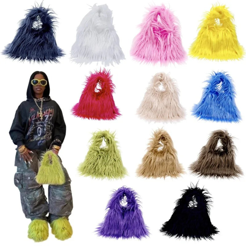 Fashion Faux Fur Women Shoulder Bags
