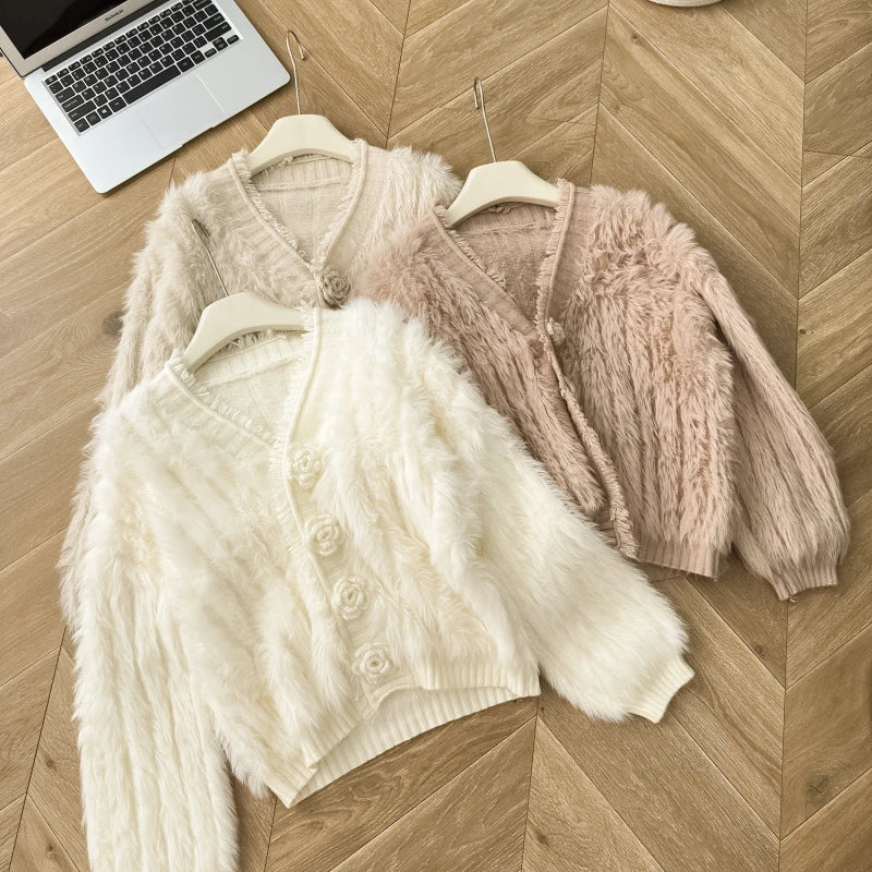 V-Neck Knitted Cardigan