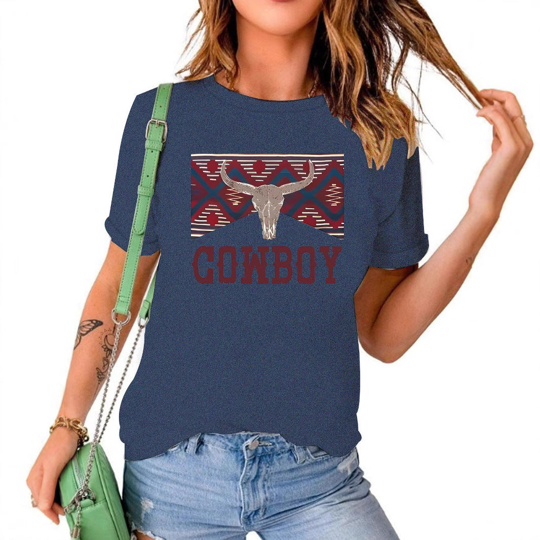 COWBOY pattern new short sleeved shirt