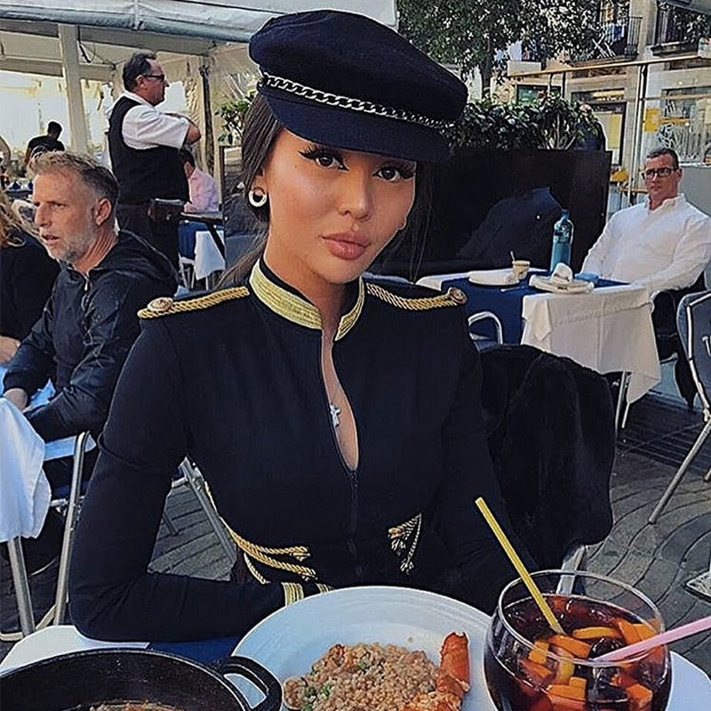 Elegant Long Sleeve Bandage Jacket