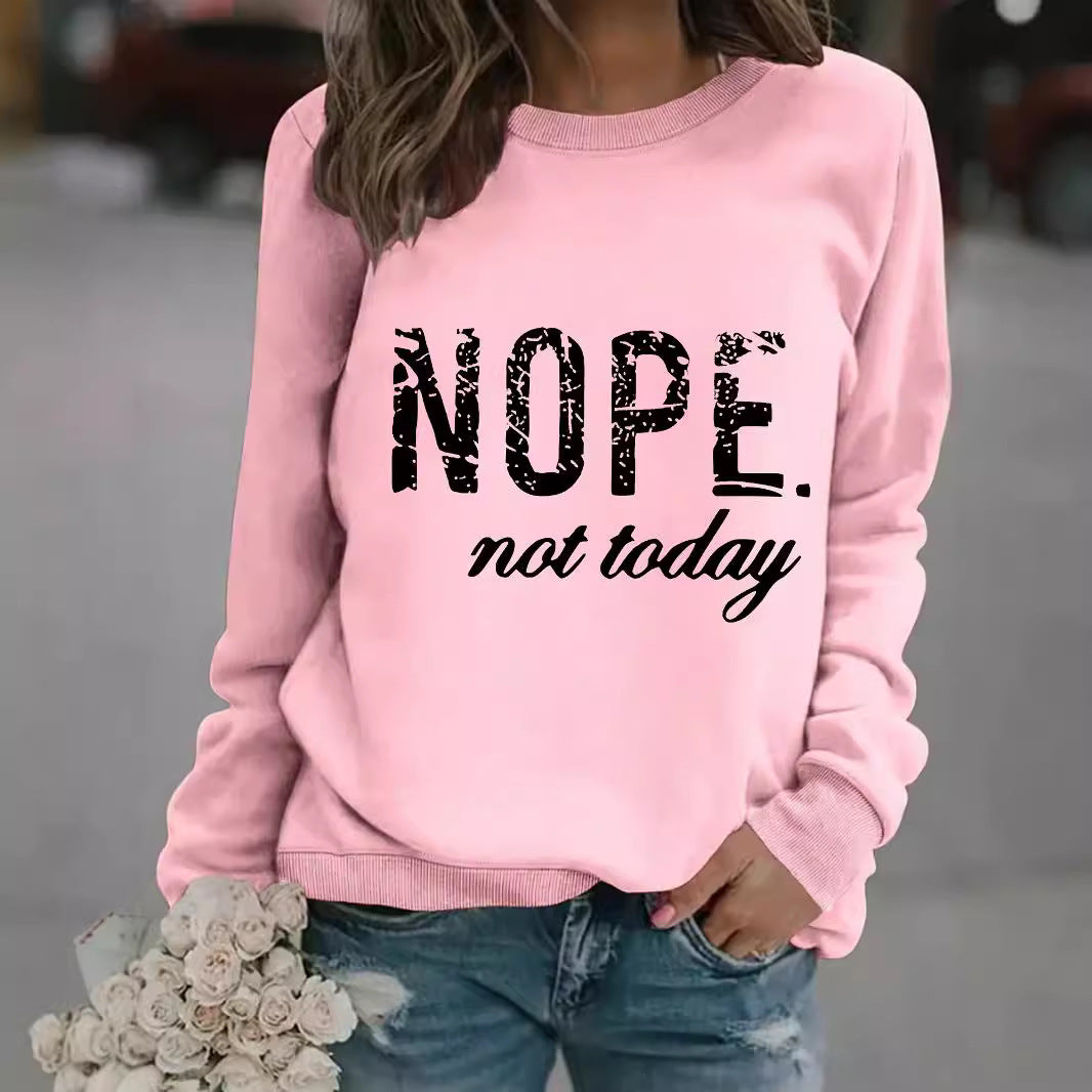 Round-neck NOPE slogan print sweatshirt