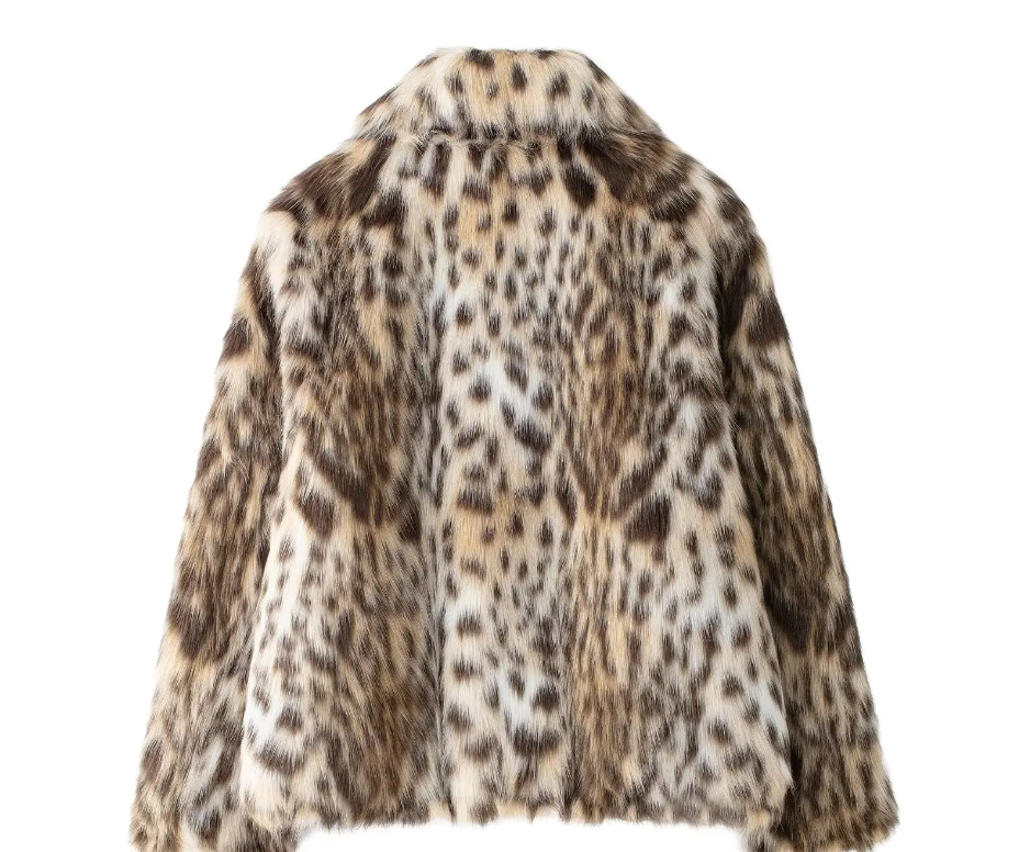 Versatile artificial fur effect fur coat