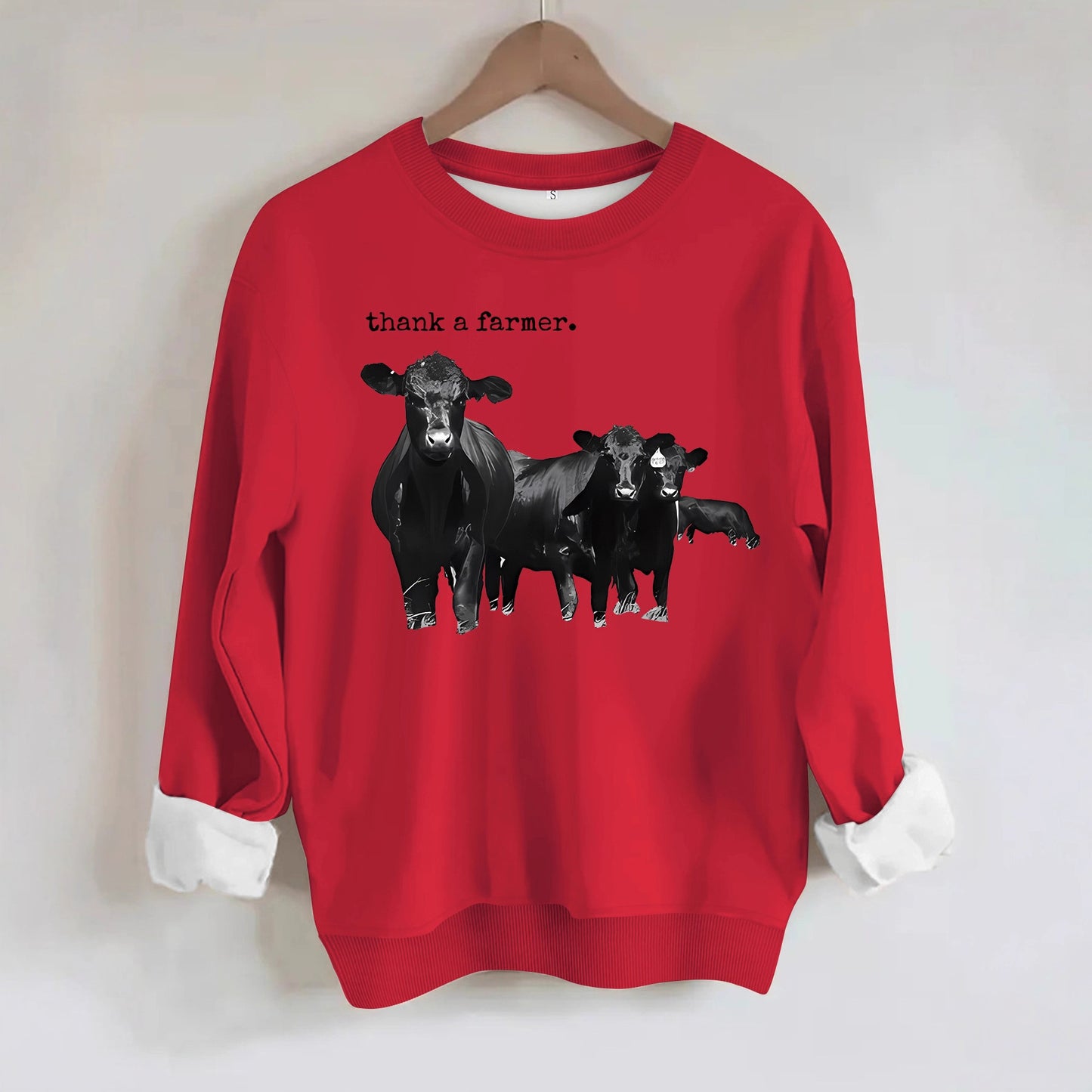 Cowboy and letter printed long sleeved sweatshirt
