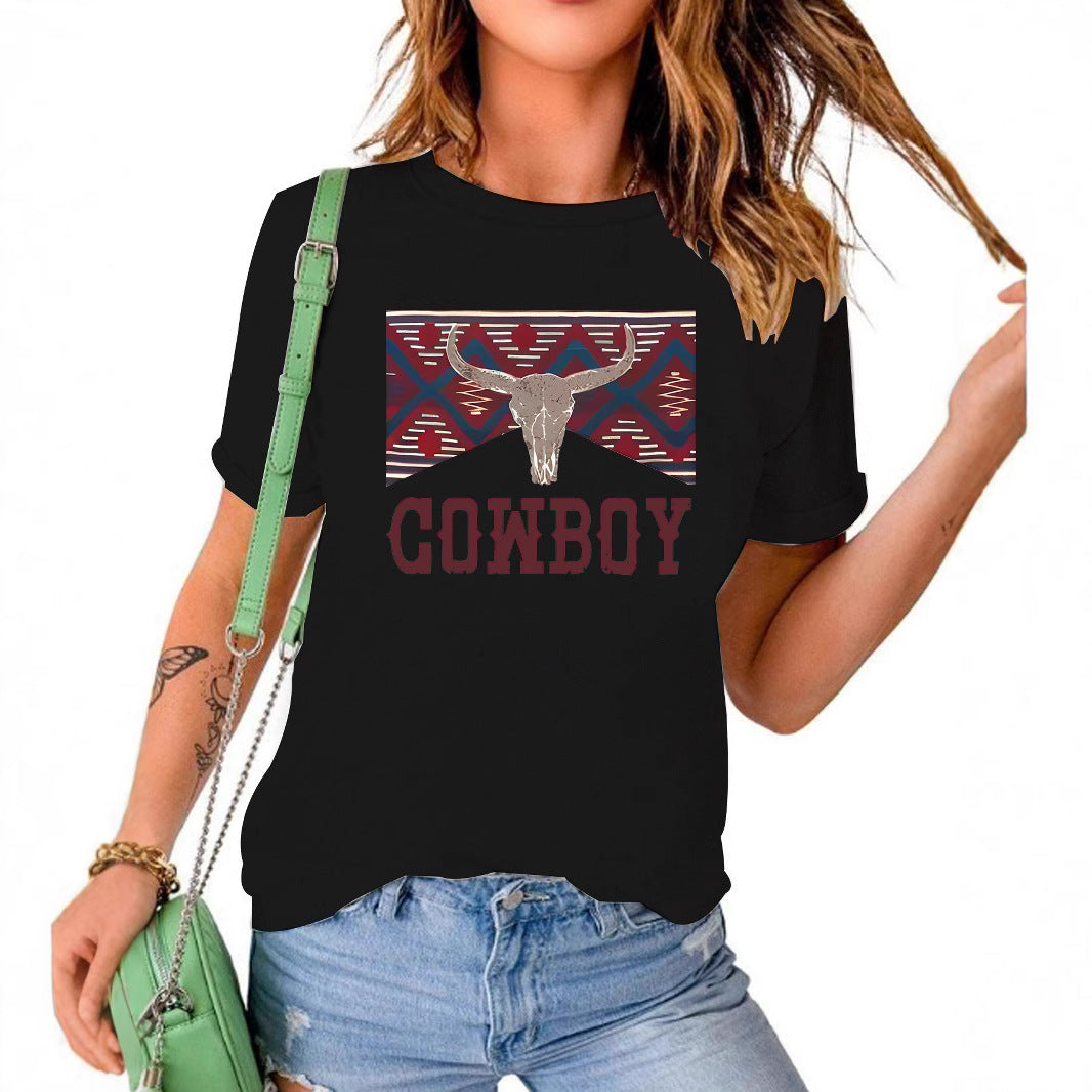COWBOY pattern new short sleeved shirt