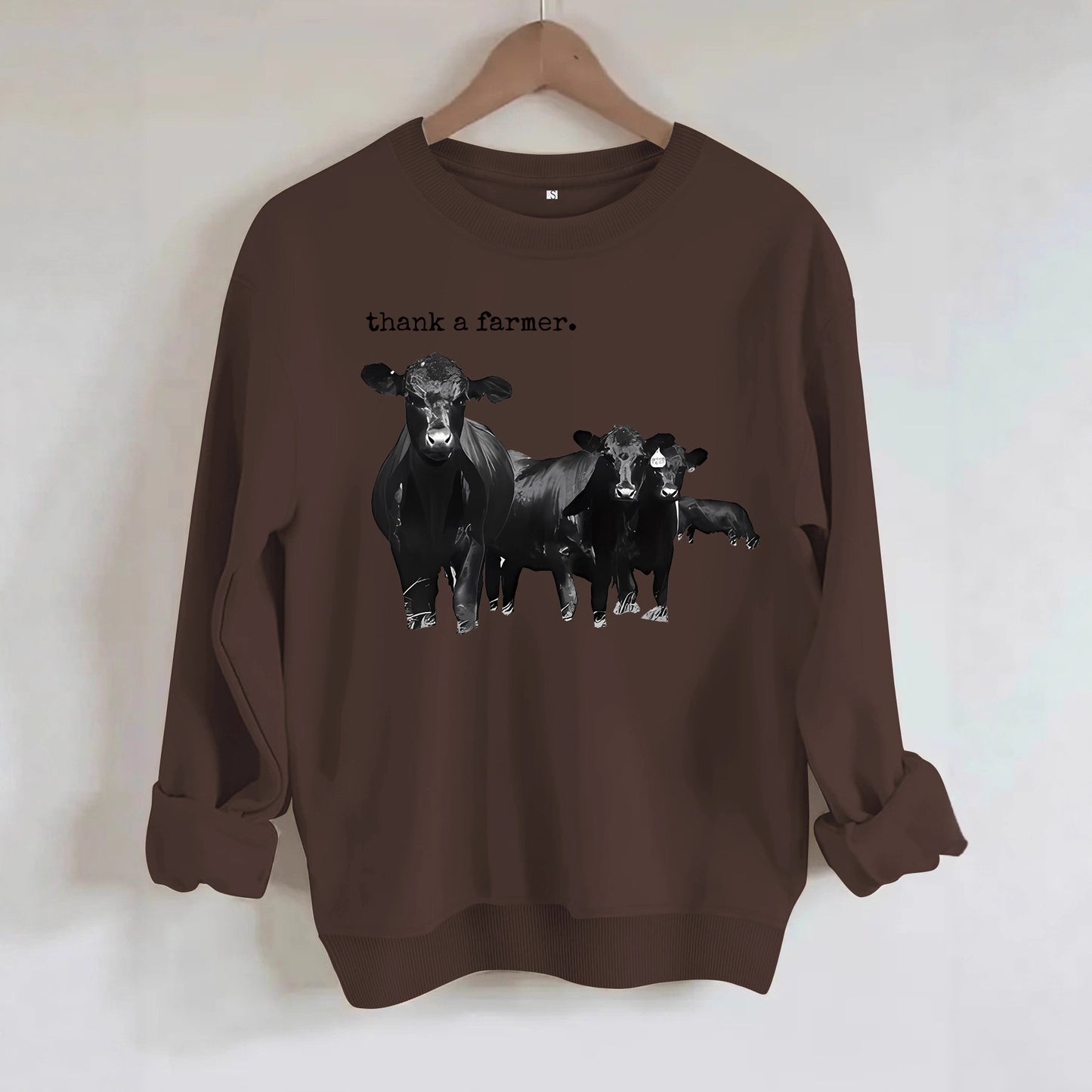 Cowboy and letter printed long sleeved sweatshirt