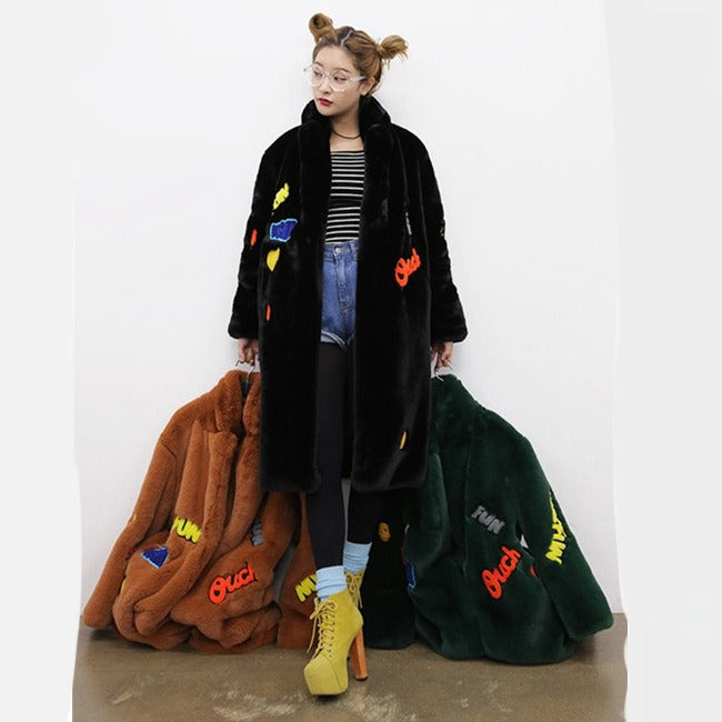 Faux Fur Coat Women Long Sleeve Thick Warm Teddy Coat