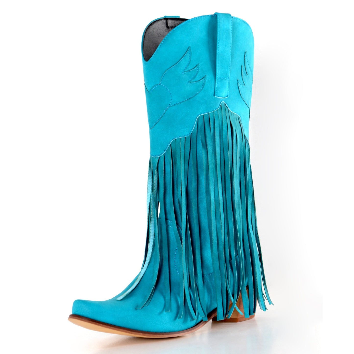 Fashion Women Cowboy Boots Retro Tassel Mid Boots