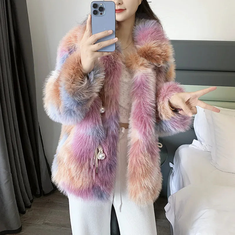 Winter  Faux Fox Fur Coat