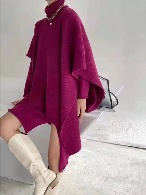 Women Suit Solid Turtleneck