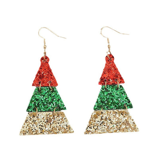 PU Leather Sequin Earrings