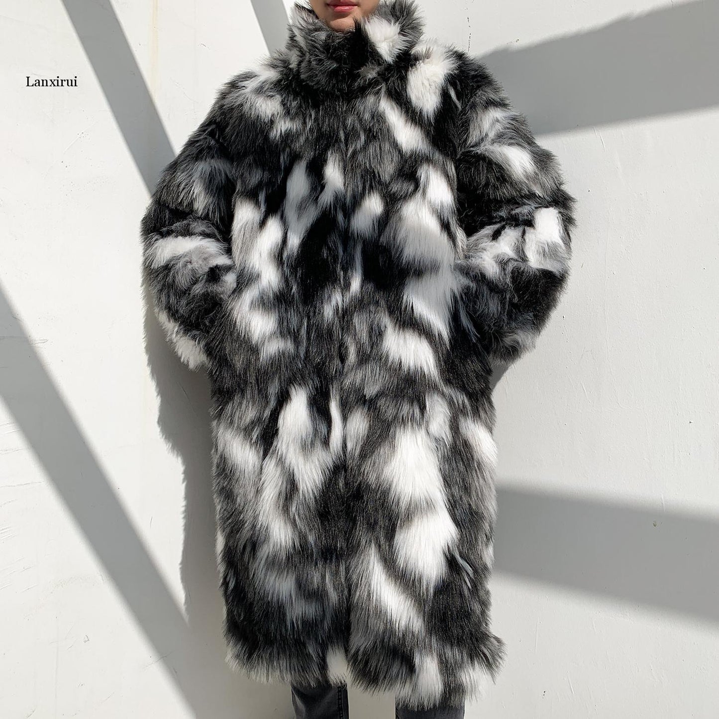 Flower Leather Fur Keep Warm Windbreak Coat