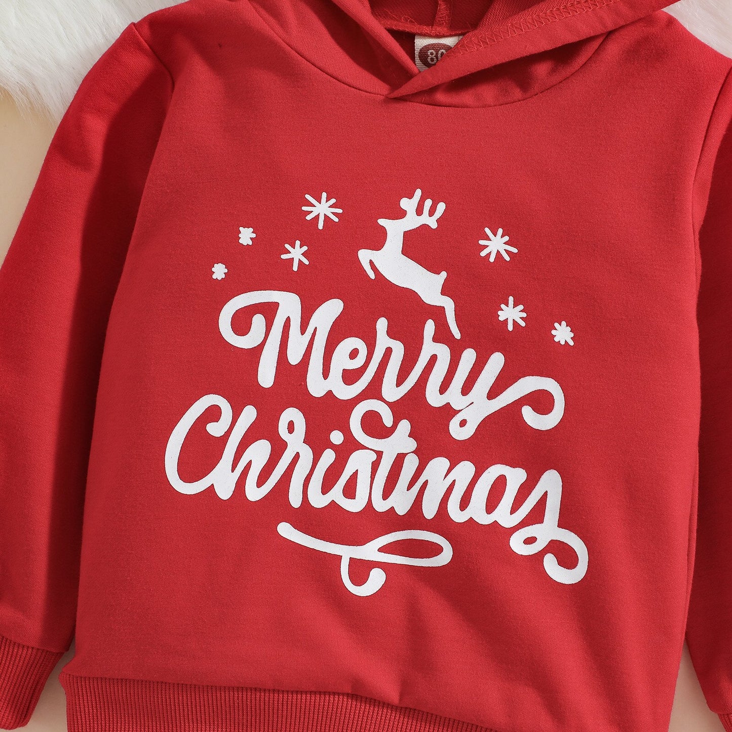Christmas Hooded Sweater Set Baby Hooded Tops