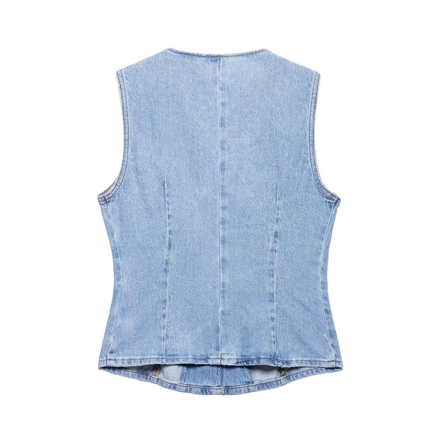 Cowboy vest+denim skirt set for women