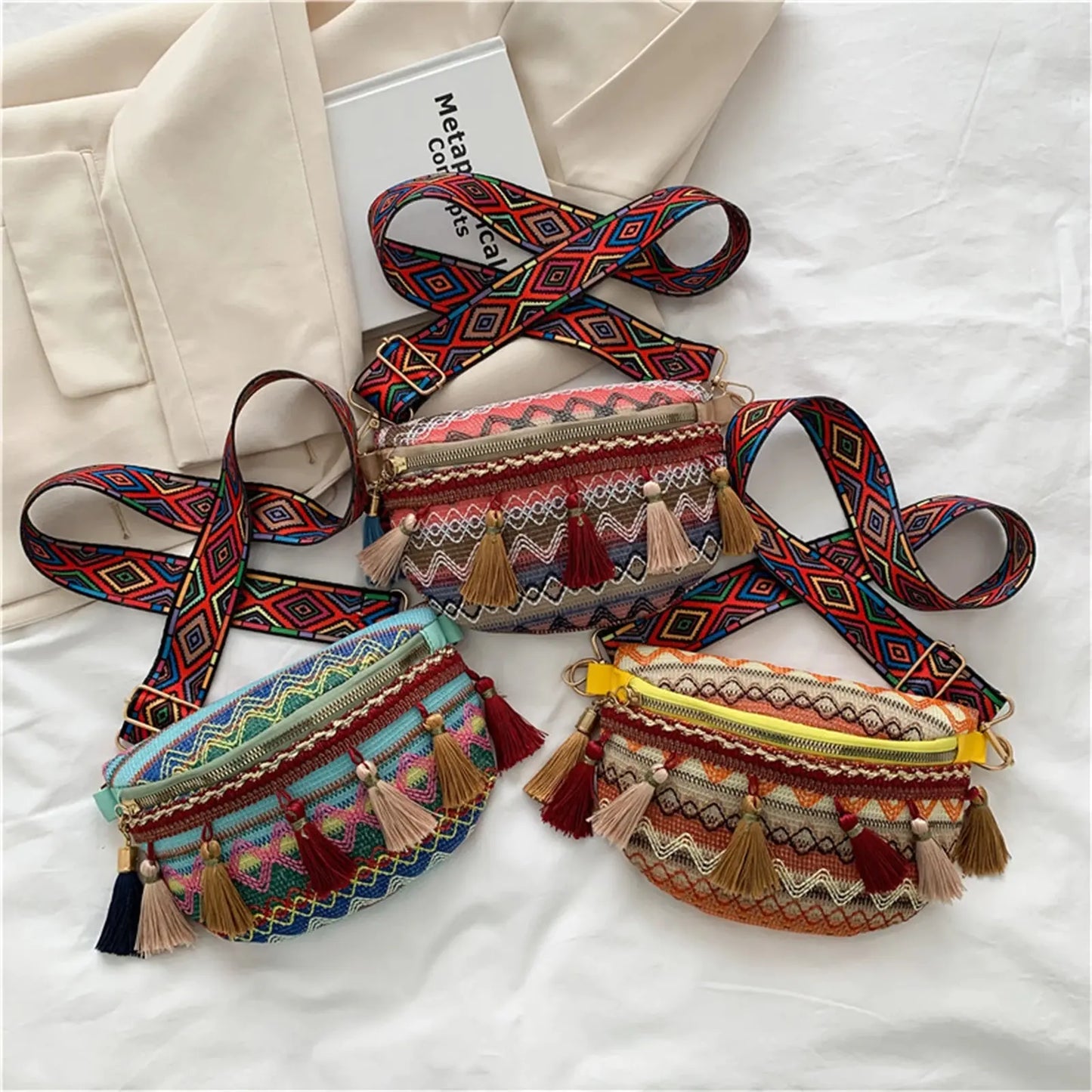 Boho Chic Fringed Crossbody Bag
