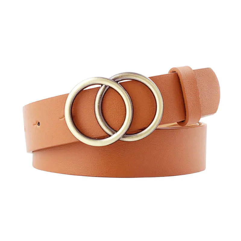 2021 Chic Round Buckle Leatherette Belt