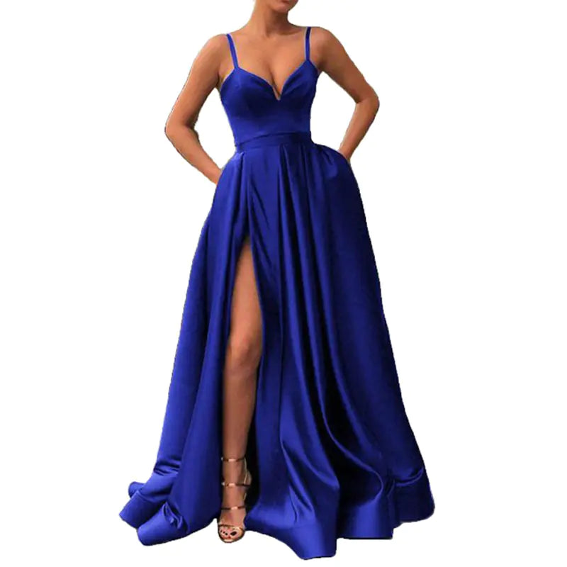 Elegant Satin Halter Party Dress