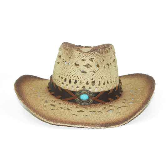Woven Straw Western Hats for Women with Flexible Brim