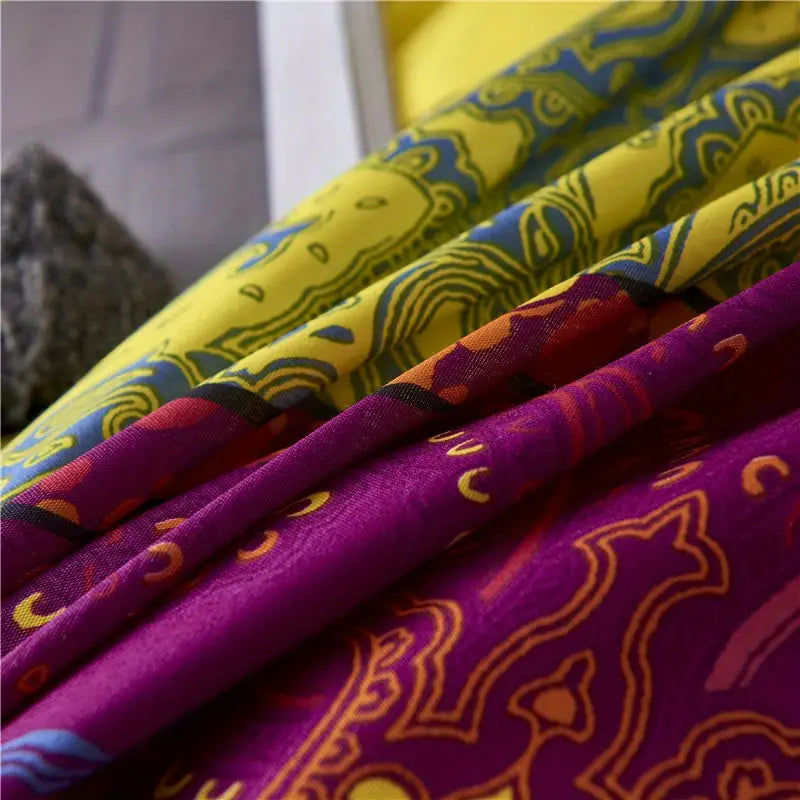 3-Piece Colorful Striped Boho Duvet Cover Set