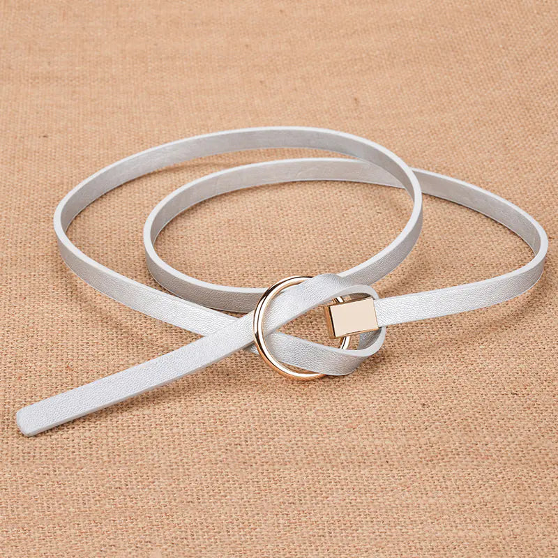 Chic Faux Leather Dress Belt