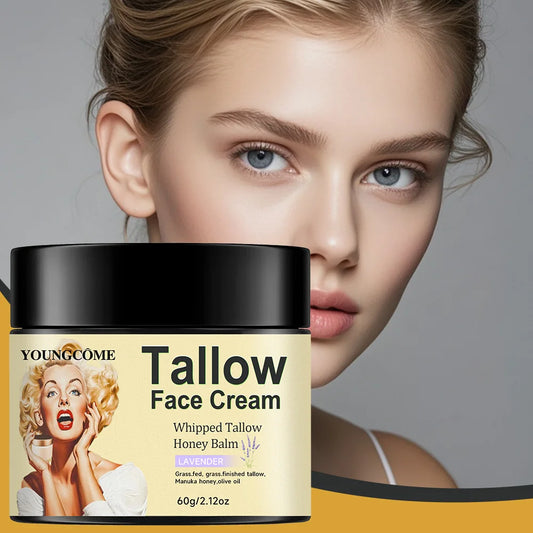 60G Grass Fed Grass Finished Whipped Vanilla Beef Tallow Moisturizer,Anti Aging Fine Lines Whitening Moisturizing Brightening