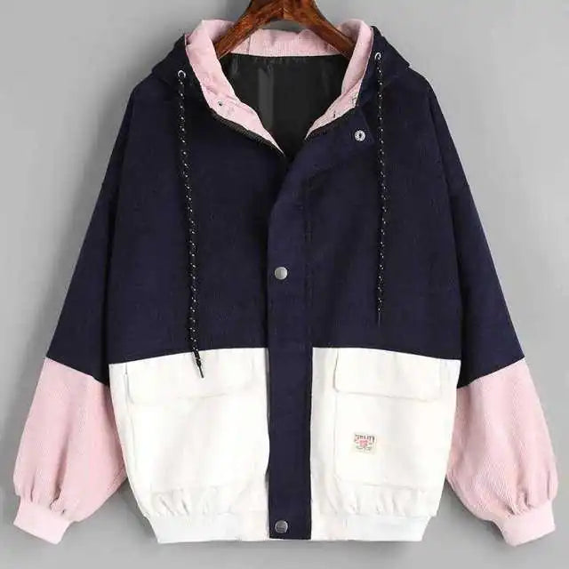 Chic Oversized Corduroy Patchwork Jackets