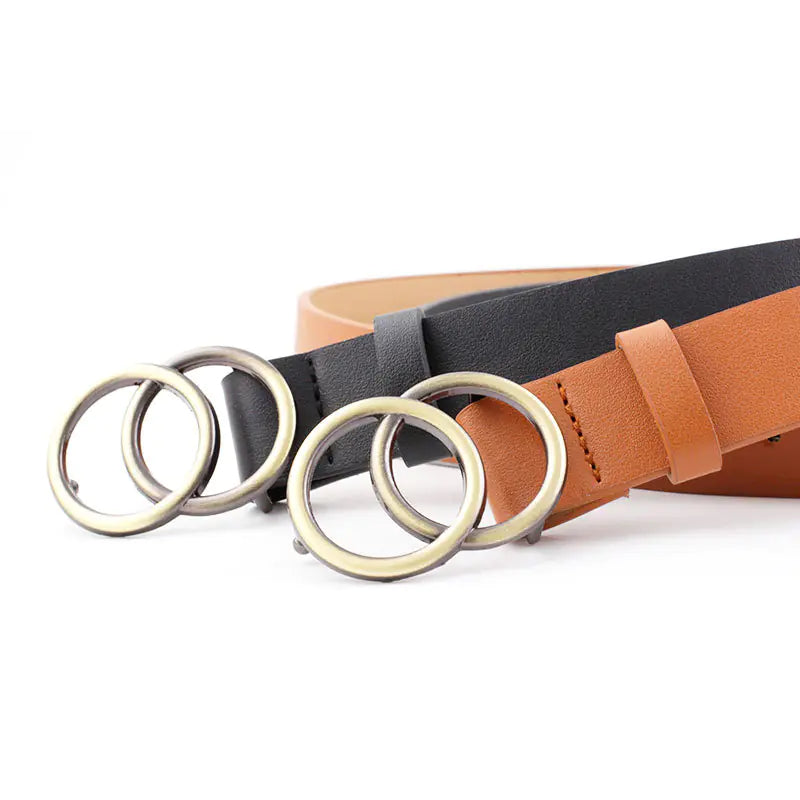 2021 Chic Round Buckle Leatherette Belt