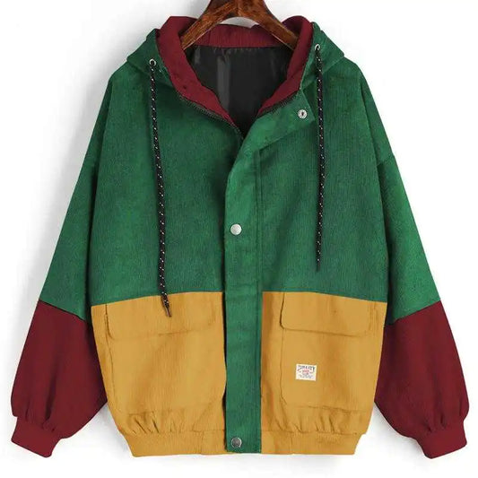 Chic Oversized Corduroy Patchwork Jackets