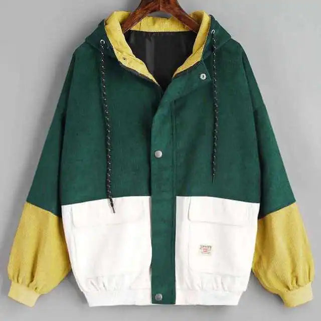 Chic Oversized Corduroy Patchwork Jackets