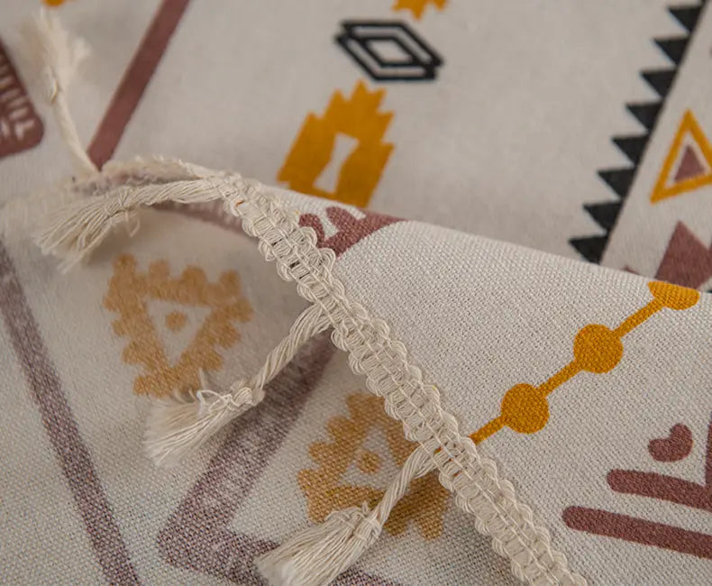 Boho Chic Cotton-Linen Tablecloth