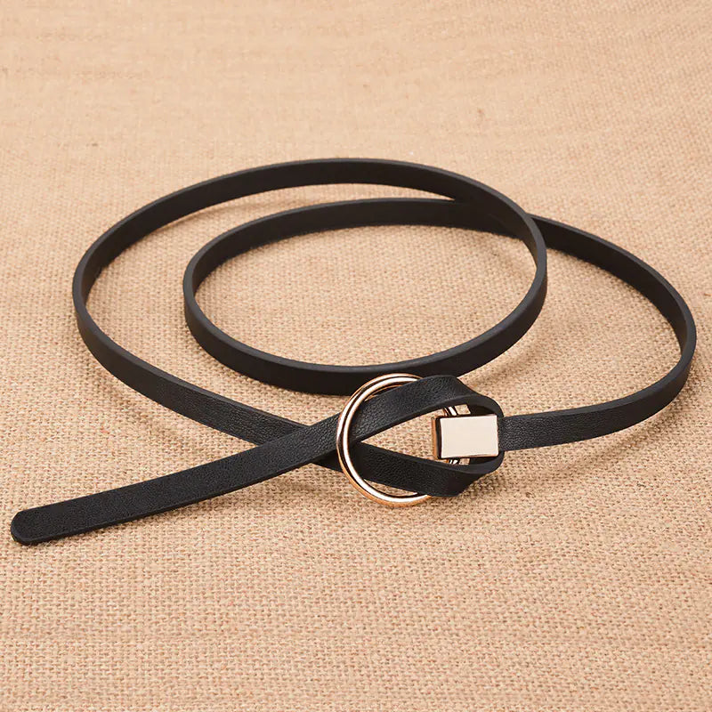 Chic Faux Leather Dress Belt