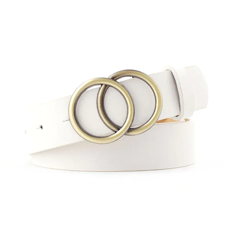 2021 Chic Round Buckle Leatherette Belt