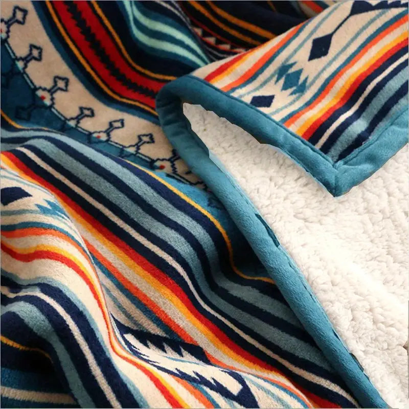 Boho Striped Comfort Flannel Blanket
