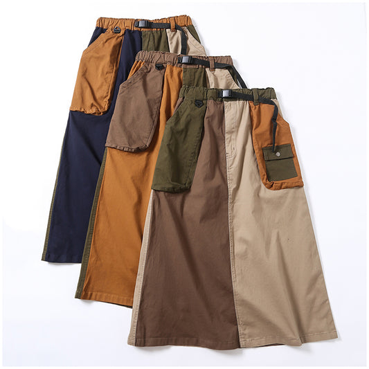 Loose Vintage Elastic Waist Cotton Skirt