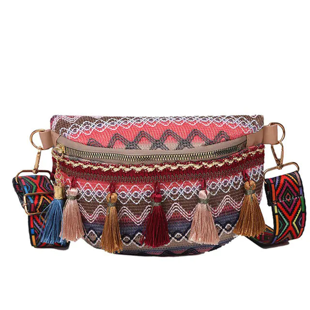Boho Chic Fringed Crossbody Bag
