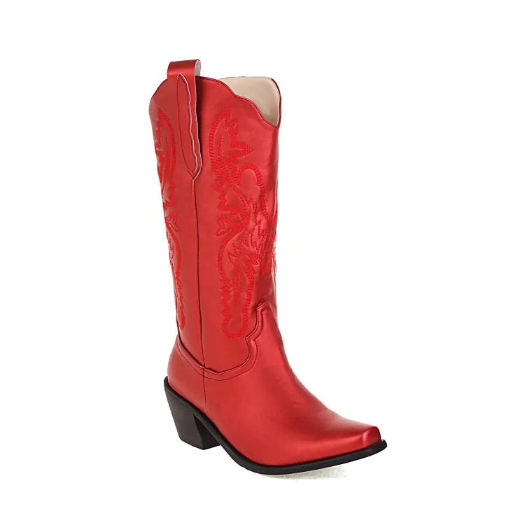 Stylish Embroidered Western Boots for Women