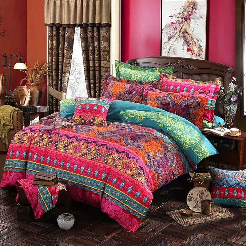 Boho Chic 3-Piece Duvet Set with Pillowcases