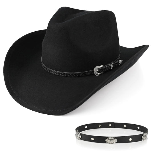 Classic Wool Cowboy Hat with Dual Bands