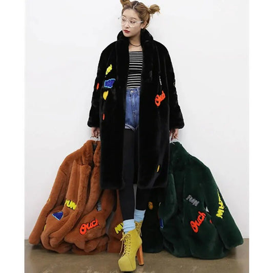 Faux Rabbit Fur Coat Plush Jacket