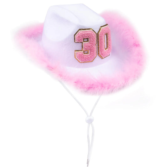 Pink Sparkle 30th Birthday Cowgirl Hat