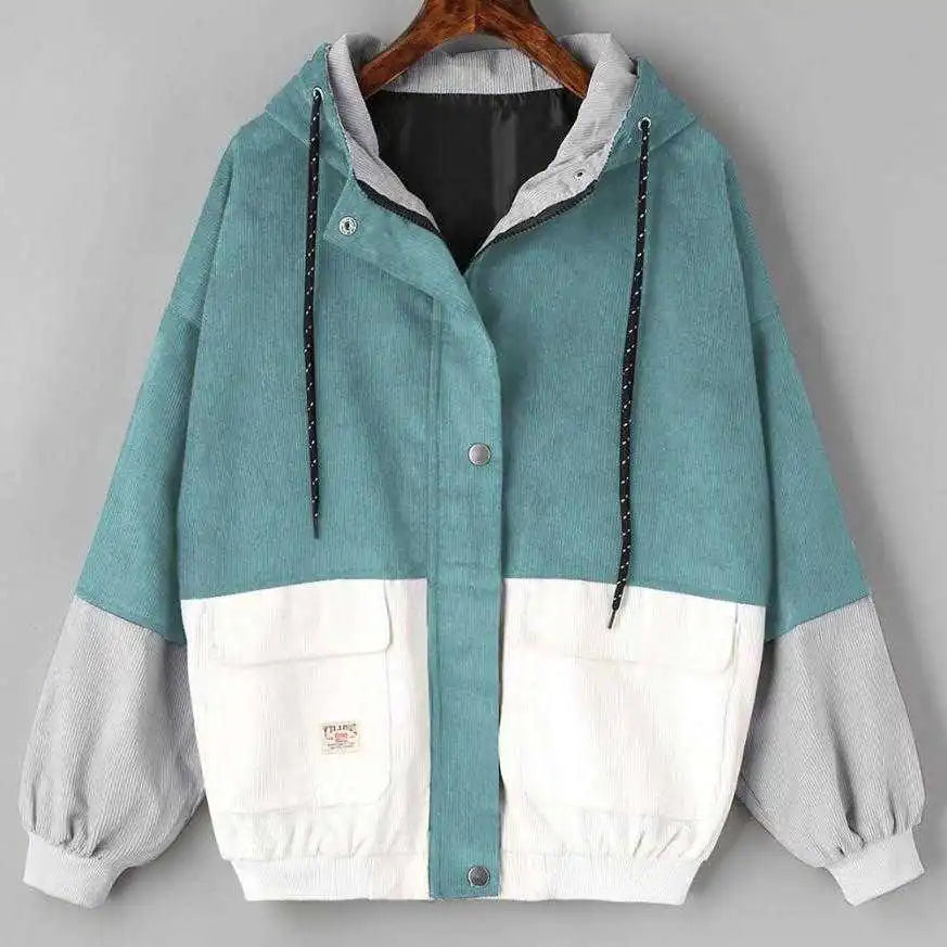 Chic Oversized Corduroy Patchwork Jackets