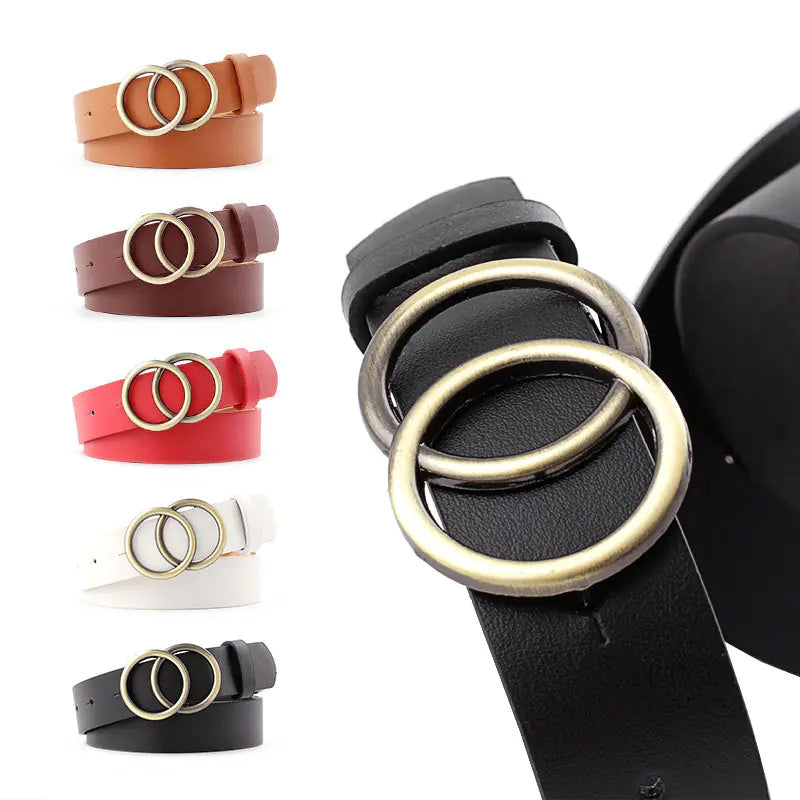 2021 Chic Round Buckle Leatherette Belt