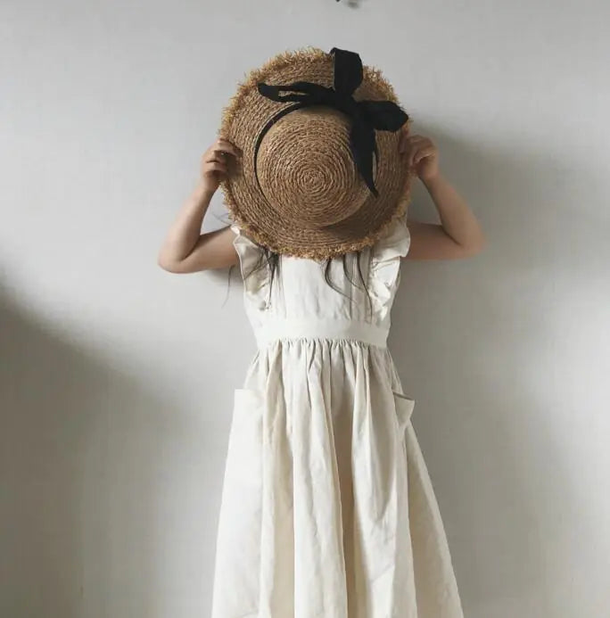 Casual Pure Color Princess Dresses for Baby Girls