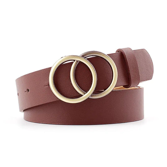 2021 Chic Round Buckle Leatherette Belt