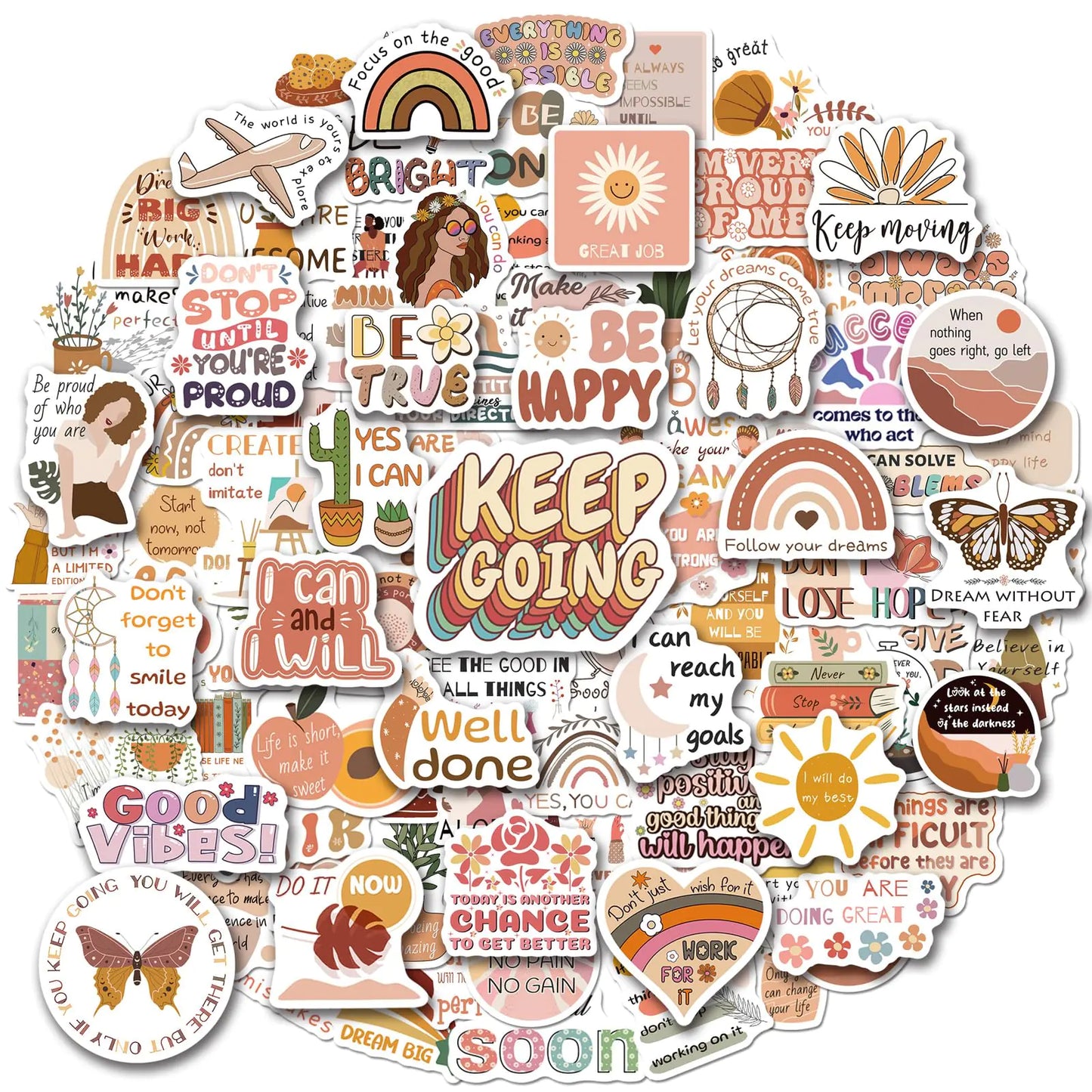 InspireScape 200 Boho-Chic Motivation Stickers