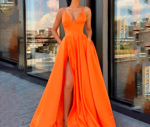 Elegant Satin Halter Party Dress